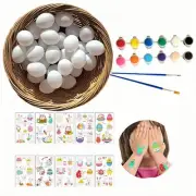 Easter Eggs 30 Pack, White Plastic Eggs for Easter Basket Essentials, Fack Eg...
