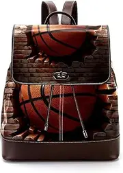 Travel Backpack,Small Backpack,Carry on Backpack,Ball Basketball Wall Texture,Backpack, E5cy2obuqtip, 10.5x5x12.5 in