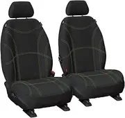 for Subaru Outback (BT) Wagon 2020-On Sperling Custom Black Green Stitch Front Neoprene Car Seat Covers
