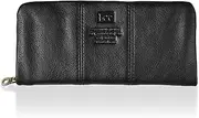 [Lee] 320-2114 Bill Holder, Loose II, Round Zipper, Bundle, Coin, Card, Electronic Money Tag, Bag Sewing Cowhide Leather (Leather), Black, One Size