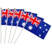 Mini Australia Flags Handheld Wavers 5pk Aussie Australia Day Party Olympics