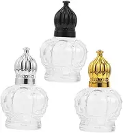 OSOLADY Roller Perfume Bottles Set 3pcs 15ml Mini Egyptian Perfume Bottles Crown Lid for Refills