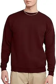 [Hanes] EcoSmart Fleece, Cotton-Blend Pullover, Crewneck Sweatshirt for Men, Mulled Berry, 3X-Large