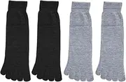 LOORGVEL 2 Pairs Five-toed Separation Socks Split Toe Socks Runner Socks Men Adult Socks Five-toe Socks Summer Toe Socks Toe Sock Women Toe Socks Toe Separator Socks Cotton