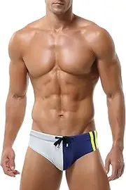[Panegy] Mens Basic Classic Swim Briefs Padded Bikini Swimwear Triangle Swimsuit Bikini Bottoms Low Rise S-XXL