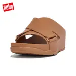 【FITFLOP】SHUV LEATHER CROSS SLIDES簡約造型交叉涼鞋-女(拿鐵棕褐色)