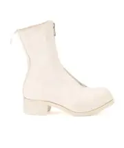 zip front chunky sole boots 37.5,38.5 White