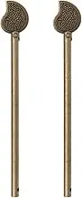 eMagTech 2PCS Retro Bronze Locking Pin Chinese Locking Pin Leaf Style Cabinet Key Latch Door Bolt for Style Drawer Door Wardrobe Door Shoe Cabinet (14mm)