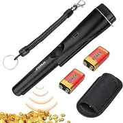 [XPSGOLD] Metal Detector Pinpointing,Waterproof Pinpointer 360 Degree Search Gold&Treasure Finder with Belt Holster &LED Indicator& Buzzer Vibration, for Adults and Kids(Black)