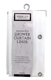 Peva Shower Curtain Liner Pvc Free Magnetized Bottom Odorless Clear white