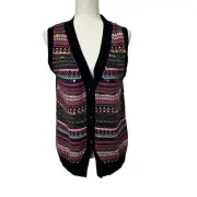 New Tommy Hilfiger Holiday Christmas Sweater Vest Bottom Front Sequins Women’s S