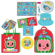 Cocomelon Showbag w/ Backpack/Ball/Bath Book/Bucket Hat/Learning Cards/Placemat