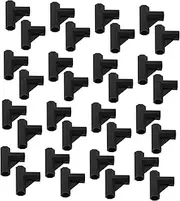 50pcs Storage Rack Tee Joint Automobile Tire Stems Wrenches Valve Stem Puller Installer Tools Seat Wrenches Valve Core Removal Double Ended Valves Black Plastic