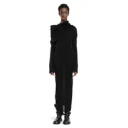 [ANN DEMEULEMEESTER] Barbro Long Dress in Ultralight Crêpe Wool Knit Black