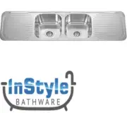 Brand New- Stainless Steel- Double Bowl Sink 1380(L)x480(W)x180mm Double Drainer