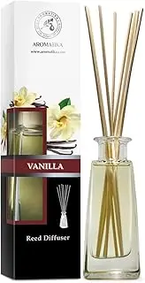 Reed Diffuser Vanilla 100ml - Room Diffuser with Vanilla Oil - Home Fragrance - Aromatherapy Air Freshener - Essential Vanilla Oil - Alcohol Free Oil Diffuser - Scented Diffuser - Vanilla Aroma