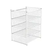 Flexi Storage Home Solutions White 4 Wire Basket And Frame Kit - White