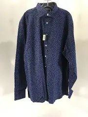 Charles Tyrwhitt Mens Classic Fit Blue Leaf Chambray LS Shirt Blue X-large NWT=