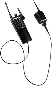 Boland 00486 Walkie Talkie Police One Size Black and White Plastic Radio for Policeman, Toy, Accessory for Carnival, Theme Party, Costume, Fancy Dress