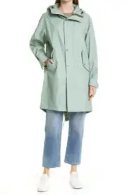 Rag & Bone Bolton Coated Linen Hooded Parka Sage Green Size Small
