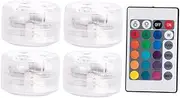 SUPVOX 4pcs Remote-Controlled Underwater Led Pool Lights Color Changing Submersible Lights for Fountains Aquariums Battery Operated with Range