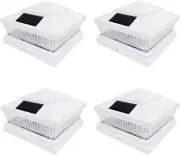 4 Pack White Outdoor Garden 6 X 6 Solar SMD LED Post Deck Cap Square Fence Light