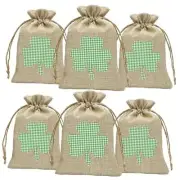24PCS St.Patricks Day Burlap Gift Bags with Drawstring 4x6 Inch Reusable Small