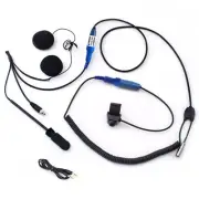 Motorcycle Helmet Communication Kit w PTT, Speakers & Mic, Cables & Cords Kit