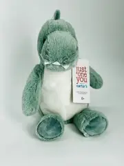 NWT Carters Just One You Green White Corduroy Dinosaur Plush Baby Toy 68163