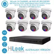 HiLook 16CH 4K NVR+6MP All in One, Active Colour Deterrence, Metal 2.8mm Kit- WH