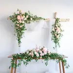 戶外婚禮佈置仿真森系木質拱門花藝套裝攝影裝飾背景道具花架桌花