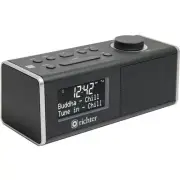 RICHTER RR40BLK Digital DAB+ Alarm Clock Radio Black Bluetooth/ NFC Preset 10