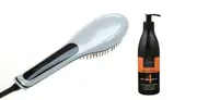 Cabello Glow Straightening Brush with Leave On Moisture 'Keep Me Hot' - White