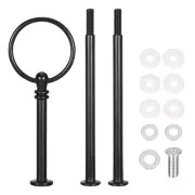1 Set Cake Tray Stand Handle Plate Hardware Fitting, 3-Tiers Round Black