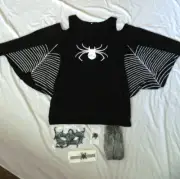 Women's Spider Web Halloween Costume with Accessories - L/XL