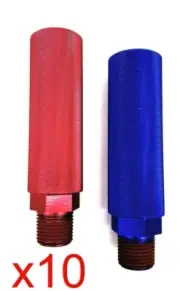 Ten Sets of Red & Blue Anodized Aluminum Glad Hand Grips Gladhand Handle Set