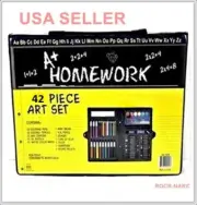 42 Art Set Crayon/Pencil Coloring Paint Homework Toolkit Colors Accessories