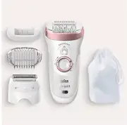 Epilator Hair Removal Cordless Wet & Dry Shaver Trimmer Braun Silk-epil 9-890