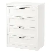 SONGESAND chest of 4 drawers, white, 82x104 cm