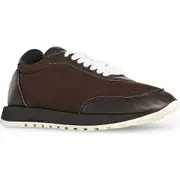The Row Owen Leather & Mesh Sneaker in Brown/Black at Nordstrom, Size 7.5Us