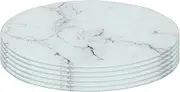 Harbour Housewares Round Glass Placemats - 30cm - Marble - 6X Tempered Heat-Resistant Non-Slip Round Indoor Outdoor Home Kitchen Dining Table Dinner Plate Place Mat Mats Set