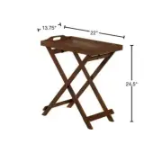 Convenience Concepts Folding Tray End Table 24.5" H X 22" W, Wood Frame Brown