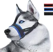 Lepark Head Strap Dog Muzzle Prevent from Taking Off by Paws for Small,Medium and Large Dogs(XXL/Blue)