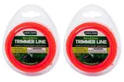 2PCE Trimmer Line Red Durable Impact Resistant Garden Greens 8m x 2.5mm