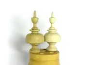Wooden clock finials for Gilbert, statue of Liberty parlor clock Ingraham Co