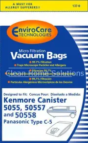 Sears Kenmore 5055 50557 50558 Vacuum Bags Type C & Q Micro Filtration