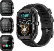 Military Smart Watch for Men(Answer/Make Call) 2.02" Smartwatch for Andriod IOS