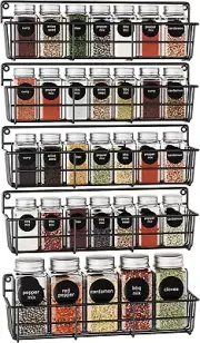 5 Pack Spice Rack Seasoning Organizer Wall Mount Hanging Spice Organizer Shelf f