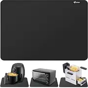 FLASLD Heat Resistant Mat for Air Fryer Site on, Fireproof Silicone Mats for Kitchen Counter, Countertop Protector, No-Slip and Waterproof (16"X24", Black)