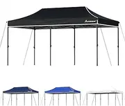 ALFORDSON Gazebo Marquee 3 x 6m High Adjustable with Pegs & Ropes, Pop-up Canopy with 420D Fabric Roof and Carry Bag, Camping Shelter Shade with Steel Frame for Wedding Party, Fabric Pavilion, Black
